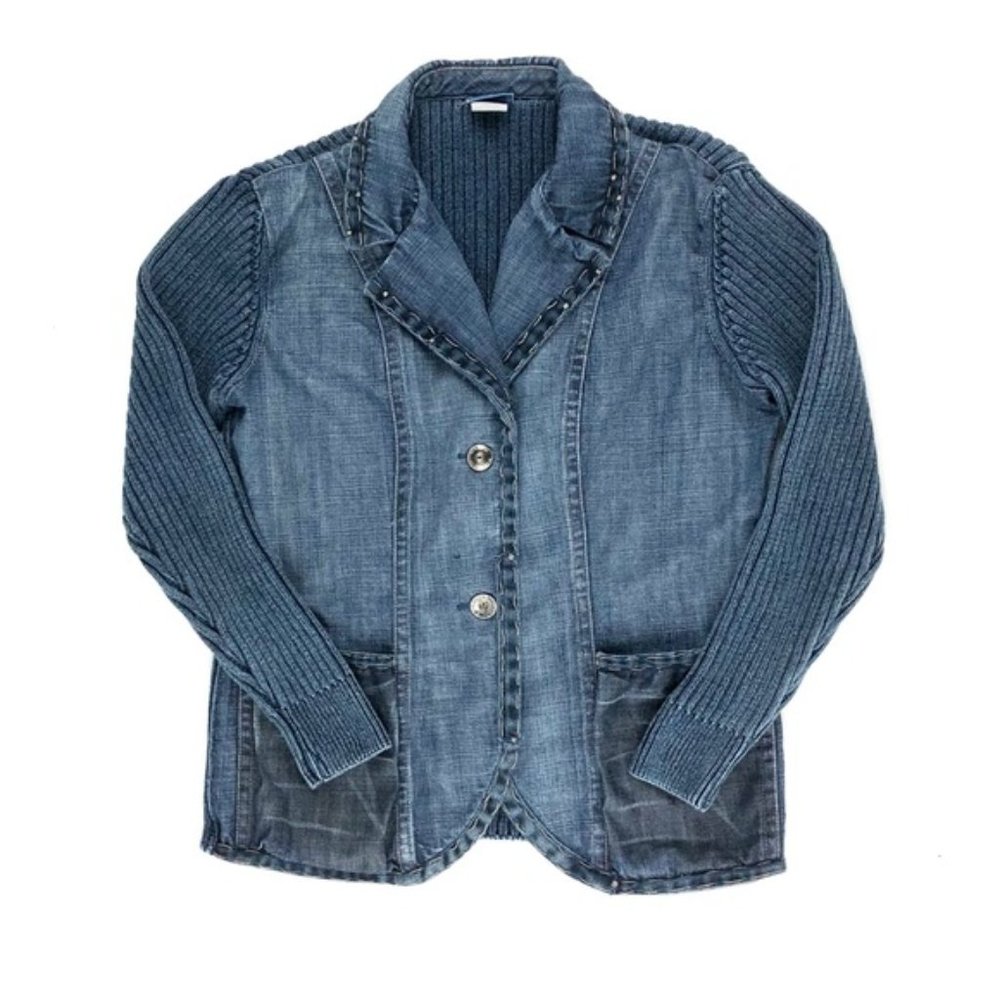 Blue Willi’s denim and knit sweater jacket
